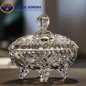 捷克BOHEMIA 进口Pinwill水晶玻璃糖果缸罐小食斗 首饰盒客厅摆件