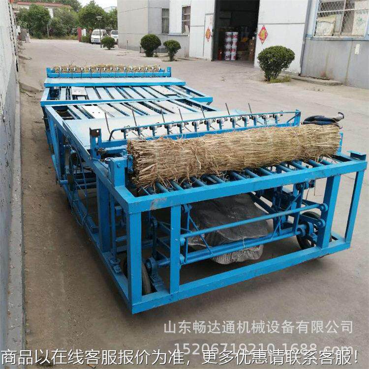 芦苇稻草编织苇帘机 自动切断电动草帘机牧草人参叶自动编草设备