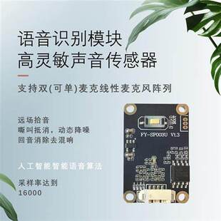 列阵降噪消回音麦克风2麦2路回音消除消混响啸叫语音识别合成模块