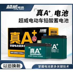 宁波超威电池电瓶堆高机专用电动车黑金48v60v72V12a20a32a以旧换