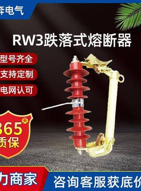 RW3跌落式熔断器RW7-12/200A柱上户外高压陶瓷令克开关保险丝10KV