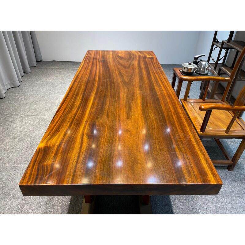 尺寸:215*90.5*8 奥坎实木大板原木茶台茶桌餐桌老板桌公桌