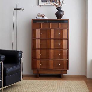 实木五斗柜客厅卧室收纳房间床尾抽屉靠墙艺术复古立柜复古风