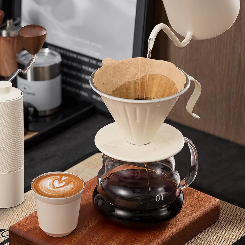 厂家V60手冲壶过滤漏斗不锈钢咖啡壶漏斗咖啡过滤器 咖啡滤杯