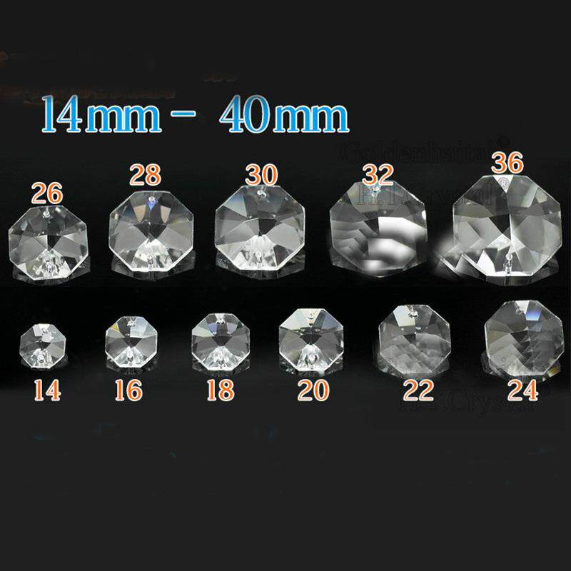 各种规格机磨水晶八角珠婚庆宴会圣诞节水晶门帘珠帘散珠水晶灯配