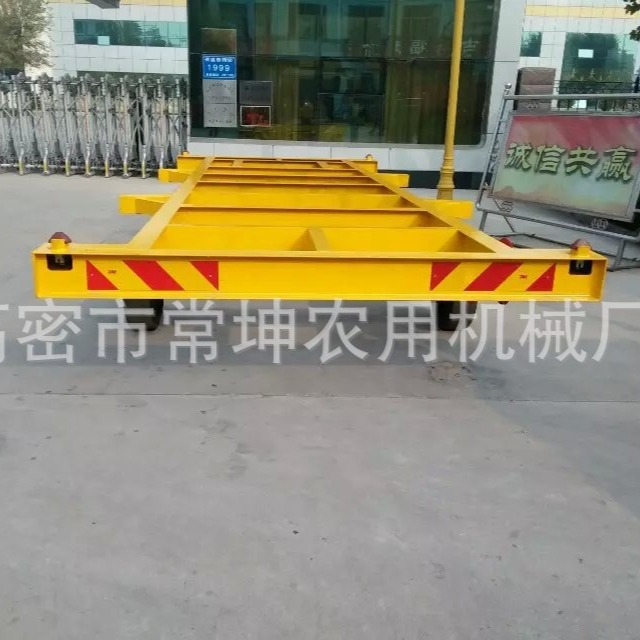10吨集装箱平板拖车   重型拖挂式平板车  厂家制定框架平板车