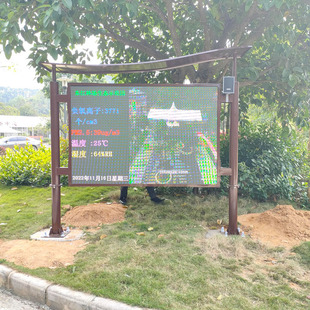 城市中自然呼吸守护者 广场公园环境负氧离子浓度监测显示屏