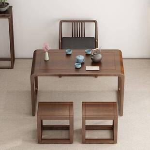 茶桌椅组合老榆木阳台茶几小户型现代简约家用休闲功夫茶桌