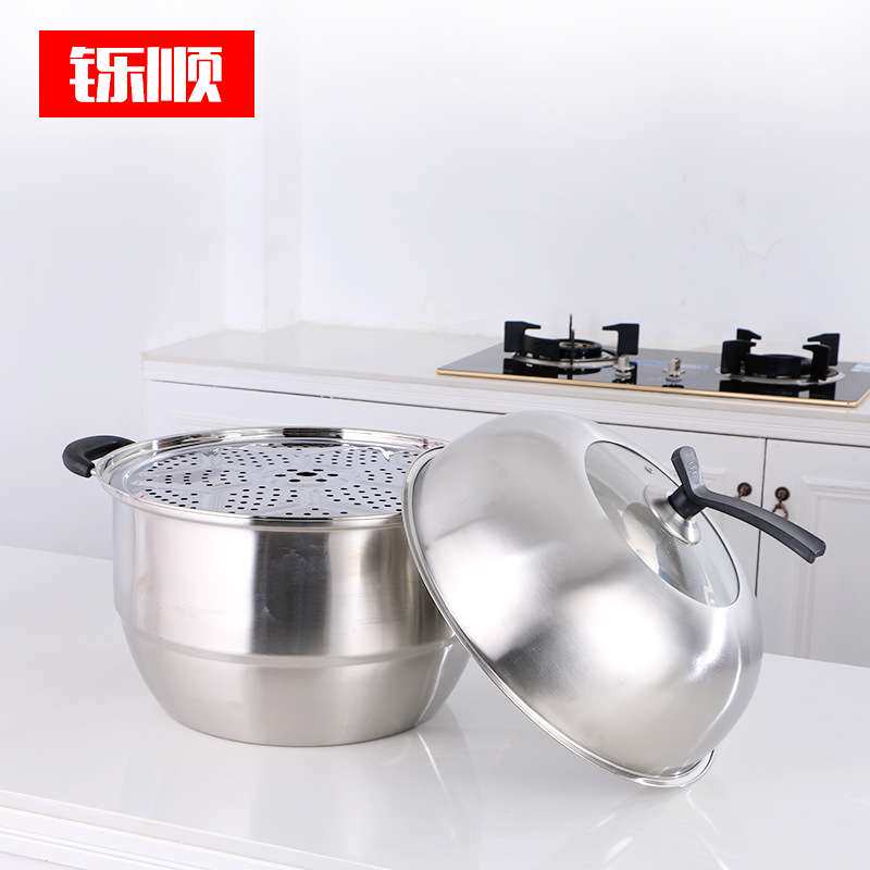 304不锈钢蒸锅多层汤蒸锅 二层复合底家用商用厨房蒸锅厨房厨具