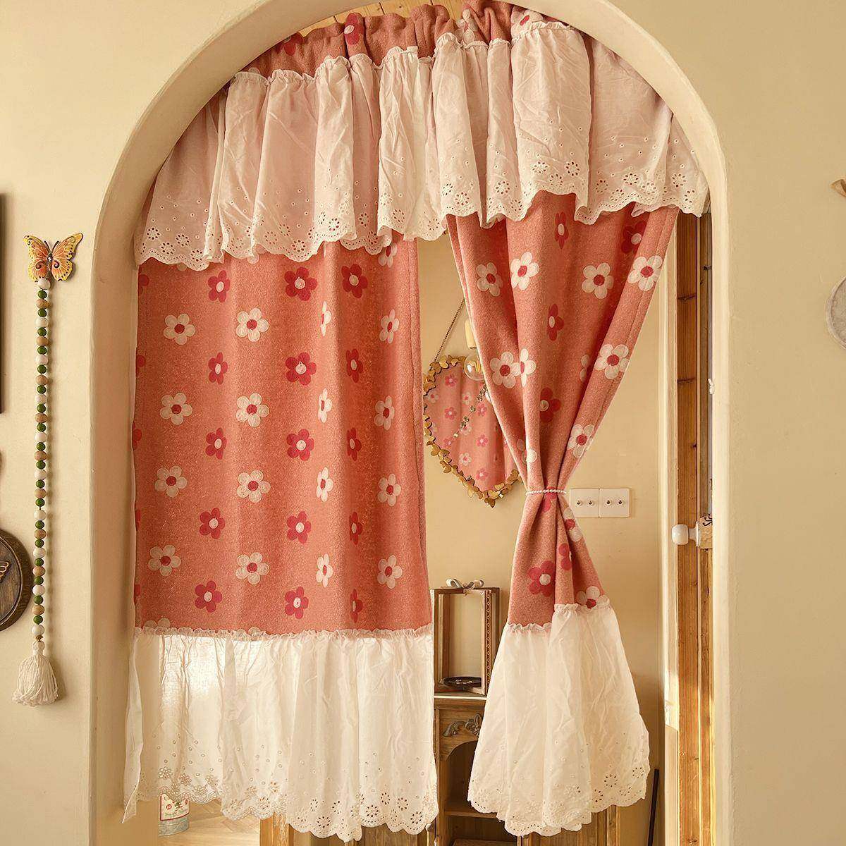 粉色甜美小公主窗帘半帘穿杆挂钩免打孔门帘粘贴魔术贴,鲜花速递/花卉仿真/绿植园艺,割草机/草坪机,淘宝优惠券,粉丝福利购,淘宝优惠卷