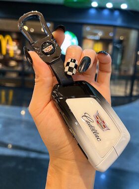适用凯迪拉克xt5钥匙套ct5/xt4/xt6/ct6/xts车ATSL壳ct4渐变扣包