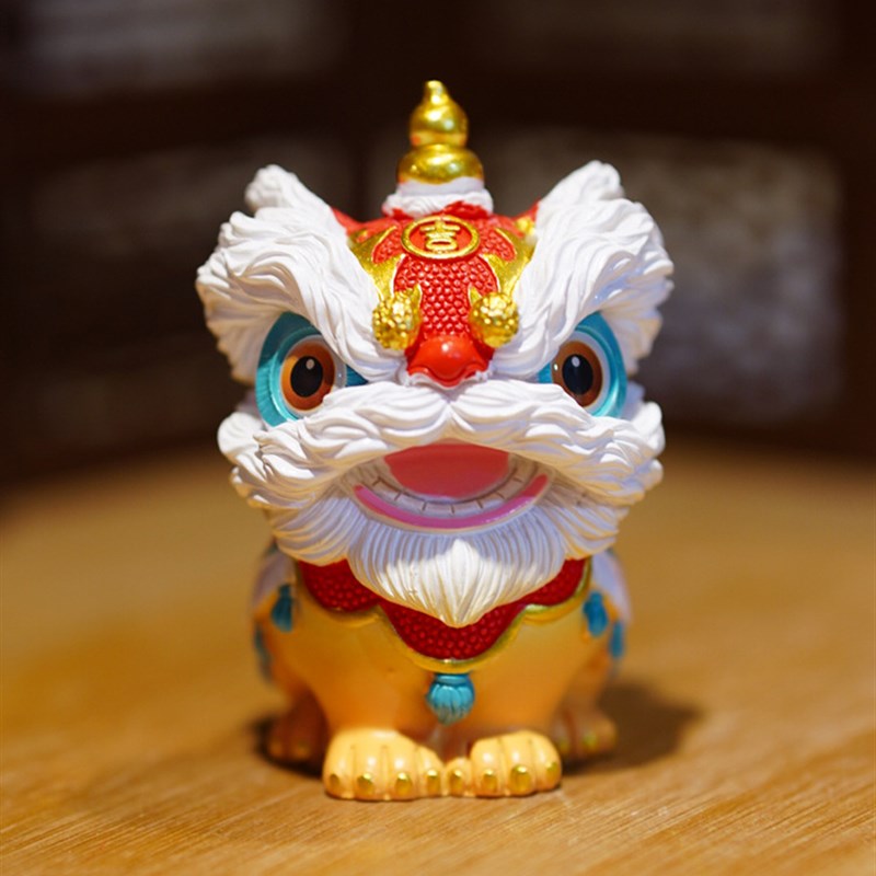 醒狮国潮新中式摆件招财茶宠汽车B桌面装饰可爱家居饰品送礼文创