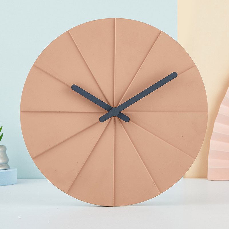 水泥钟面/静音时尚立体钟表卧室北欧时钟客厅房间极简创意挂钟