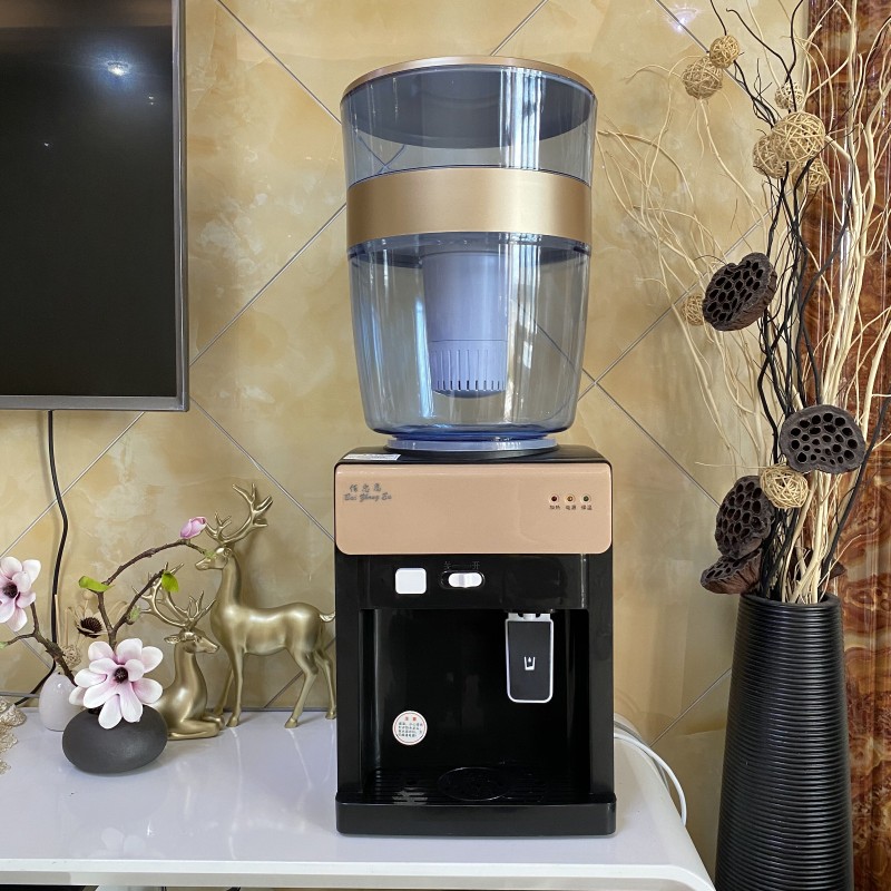 台式无门饮水机制冷制热冰温热配过滤桶家用净水桶U过滤自来水一