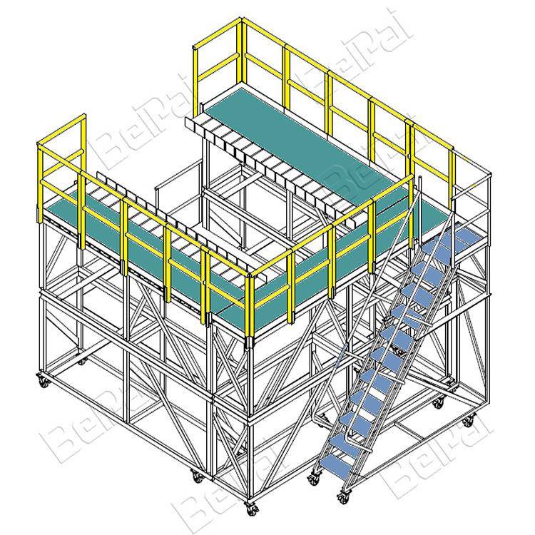 铝合金楼梯踏步检修平台移动走台制浆造纸机设备通道系统安全保障