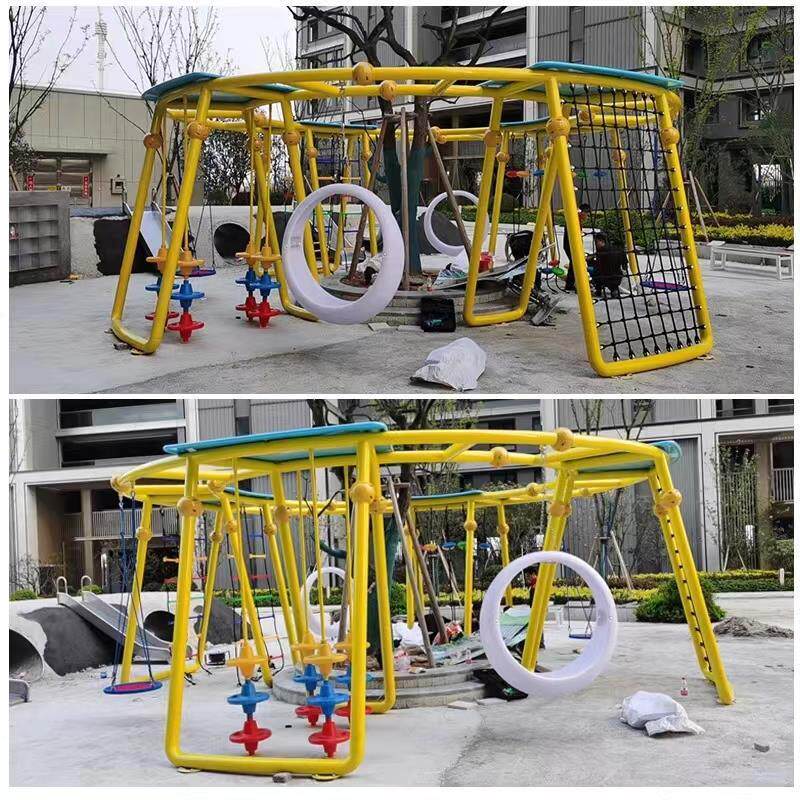 环形秋千小区公园网红秋千户外儿童游乐设施景观小品健身器攀爬网