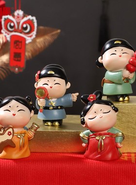 唐小圆和小竹马情侣摆件古风国潮家居装饰品情人节日新婚送礼好物