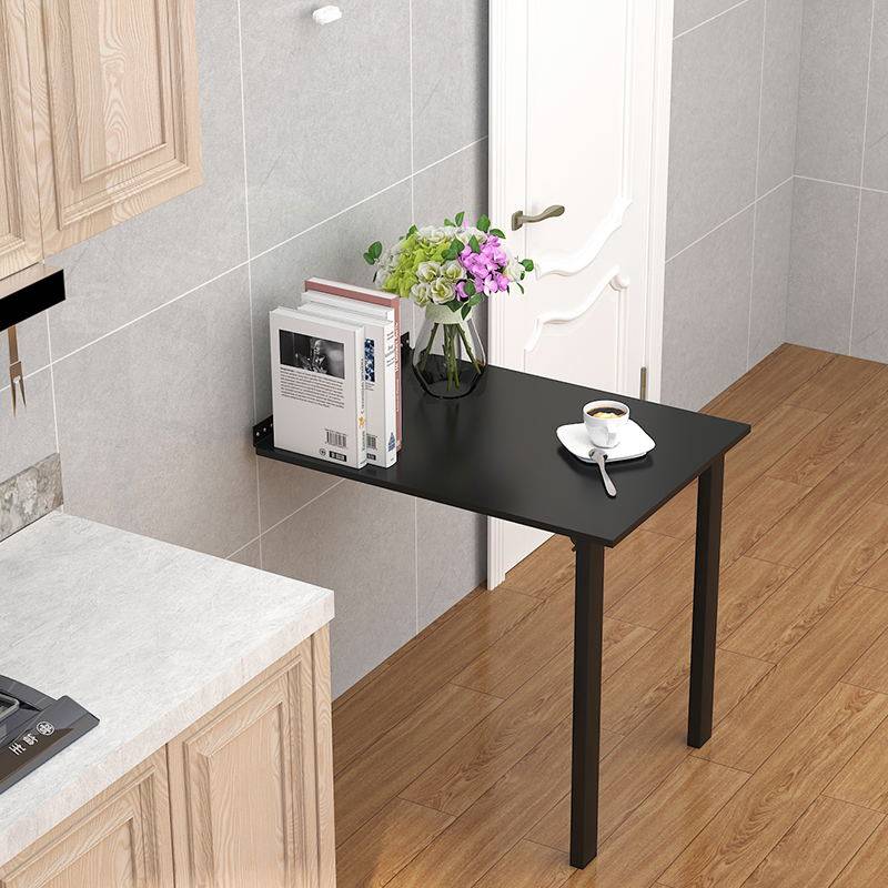 大尺寸黑色壁挂i折叠桌餐桌家用小户型简易书桌电脑桌写字桌饭桌