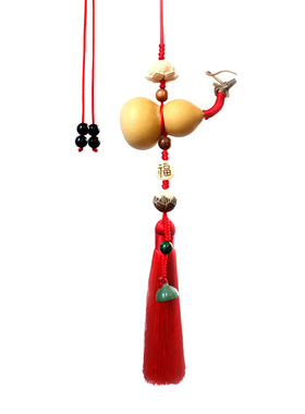 天然葫芦大红色穗子流苏车挂件室内饰品N平安葫芦饰品吊饰送礼