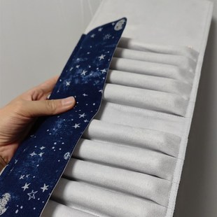 包邮一叶知秋手作 笔帘 【星月】手工布艺 钢笔收纳笔袋笔包