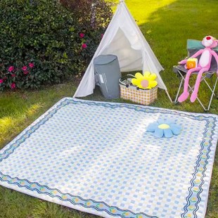 特大号野餐垫牛津布可机洗露营地毯儿童春游踏青T垫加厚防水防潮