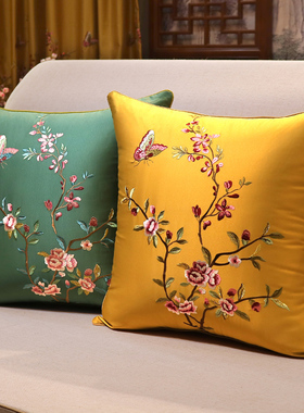 轻奢抱枕样板房奢华新中式沙发客厅橙色靠垫腰枕R靠枕靠背护腰内