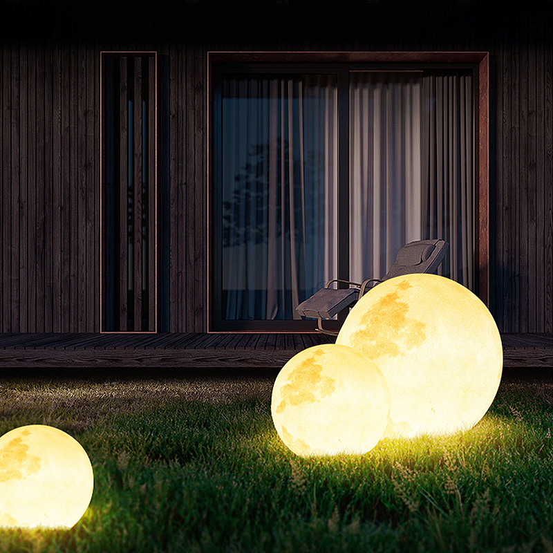刻为太阳能草坪灯户外防水月球灯C月亮灯别墅庭院花园景观灯氛围