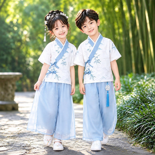 儿童中国风演出服国学唐装表演服
