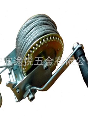 厂家供应2000LBS手摇绞车 手动绞盘 带10米钢丝绳 游艇拖车绞盘