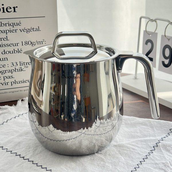 卓德铭1810不锈钢多用油壶复合底花茶壶咖啡壶奶锅电磁炉可用12cm