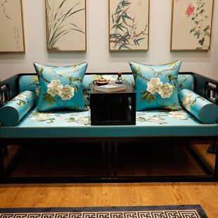 中式罗汉床垫子古典红木沙发坐垫实木家具椅子垫子五件套防滑定制