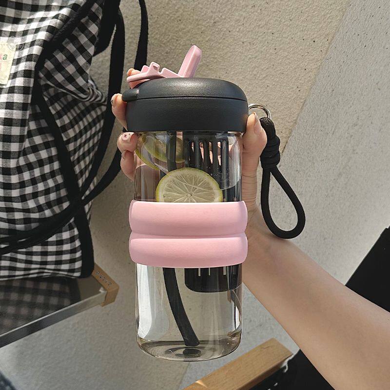 杯子女新款2025大容量高颜值泡茶杯茶水分离杯水杯家用喝水玻璃杯