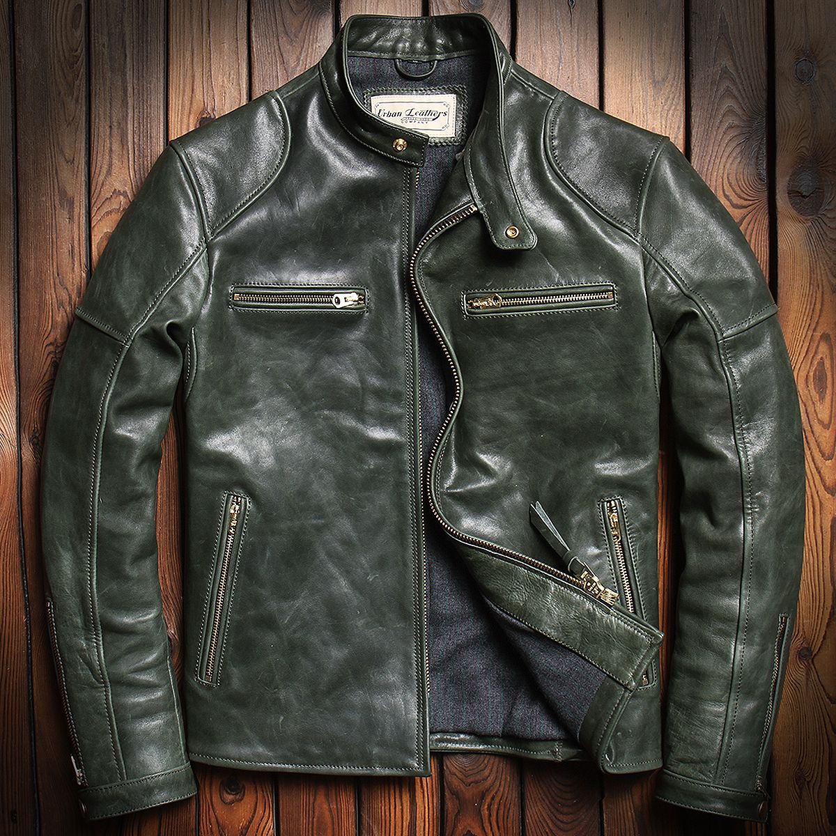 J100少见马皮稀有面料 马皮男装短款真皮皮衣机车修身外套