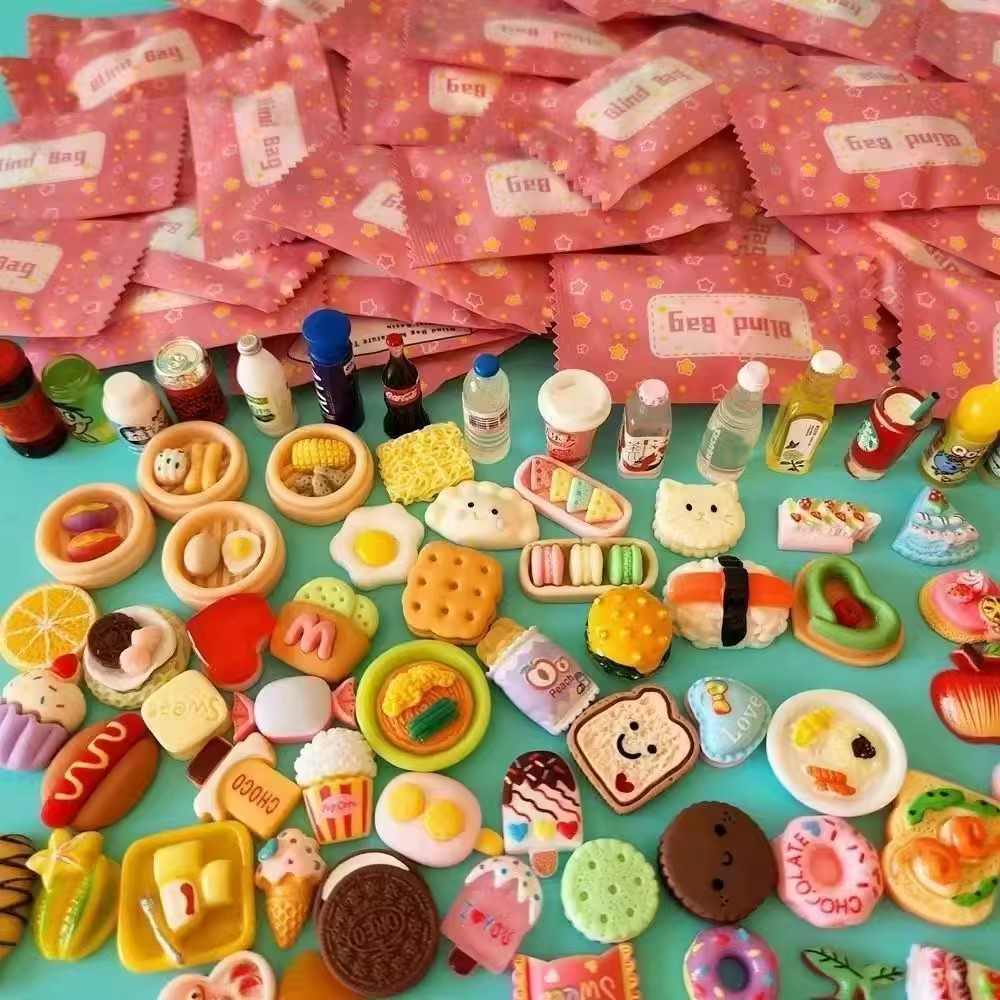 迷你微缩食玩盲袋小摆件瓶子食物diy树脂小超市零食模型儿童玩偶