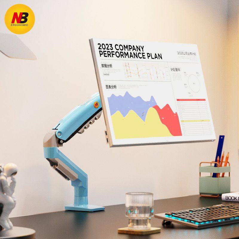 显示器支架nb支架f80电脑气动支架机械桌面升降屏幕增高旋转悬臂