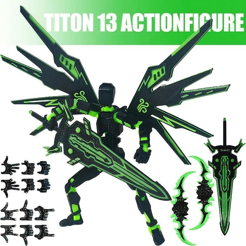 3d打印爆款玩具无需拼装网红百变人偶国产武器机甲翅膀全套成品