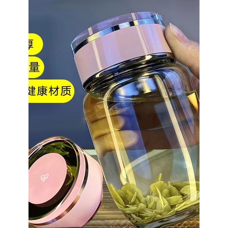 玻璃水杯女款高颜值便携胖胖耐高温玻璃防爆户外2024新款女士杯子