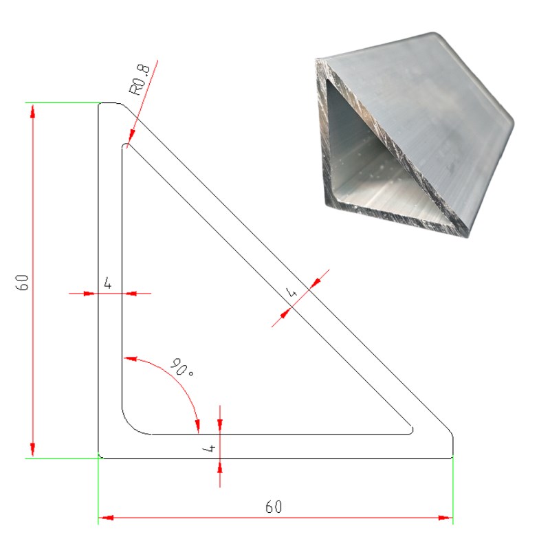三角形型材直角三角j形铝合金2030405060三角平台侧边直角铝挤型