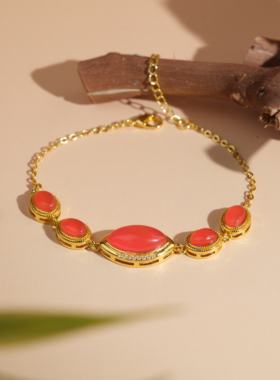 画喜马眼南红五连环手链