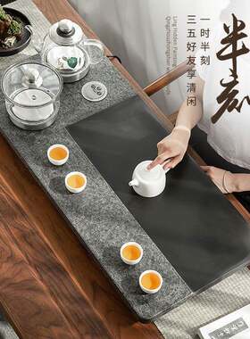 乌金石茶盘茶具套装全自动上水茶台烧水壶一体式带电磁炉家用茶海
