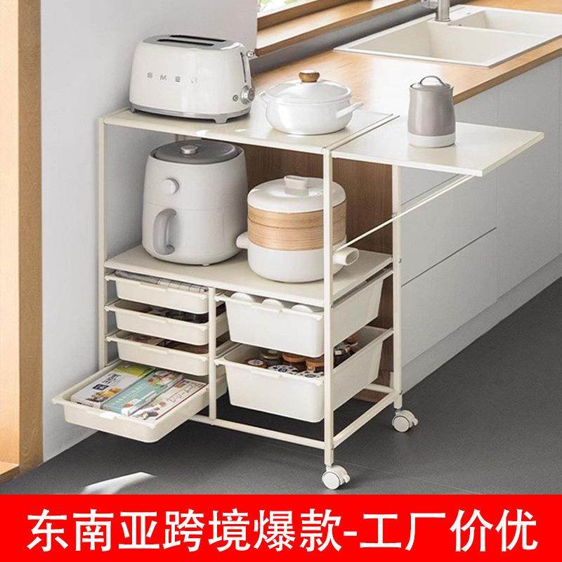 厨房餐边柜微波炉置物架落地式储物柜移动备餐客厅家用收纳小推车