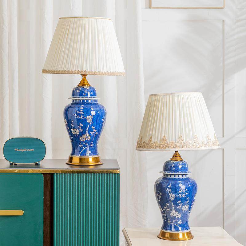 新中式陶瓷台灯沙发角梅花花图案卧室装饰床头柜灯青花瓷氛围灯,特色手工艺,其他特色工艺品,淘宝优惠券,粉丝福利购,淘宝优惠卷