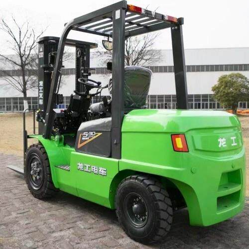 龙工3吨MINI电动叉车平衡重叉车四轮座驾式装卸搬运液压升降叉车