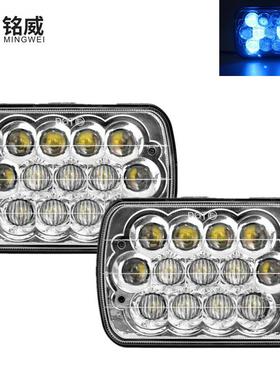 7寸5D透镜LED远近光蓝色氛围灯5*7牧马人切诺基货车卡前大灯
