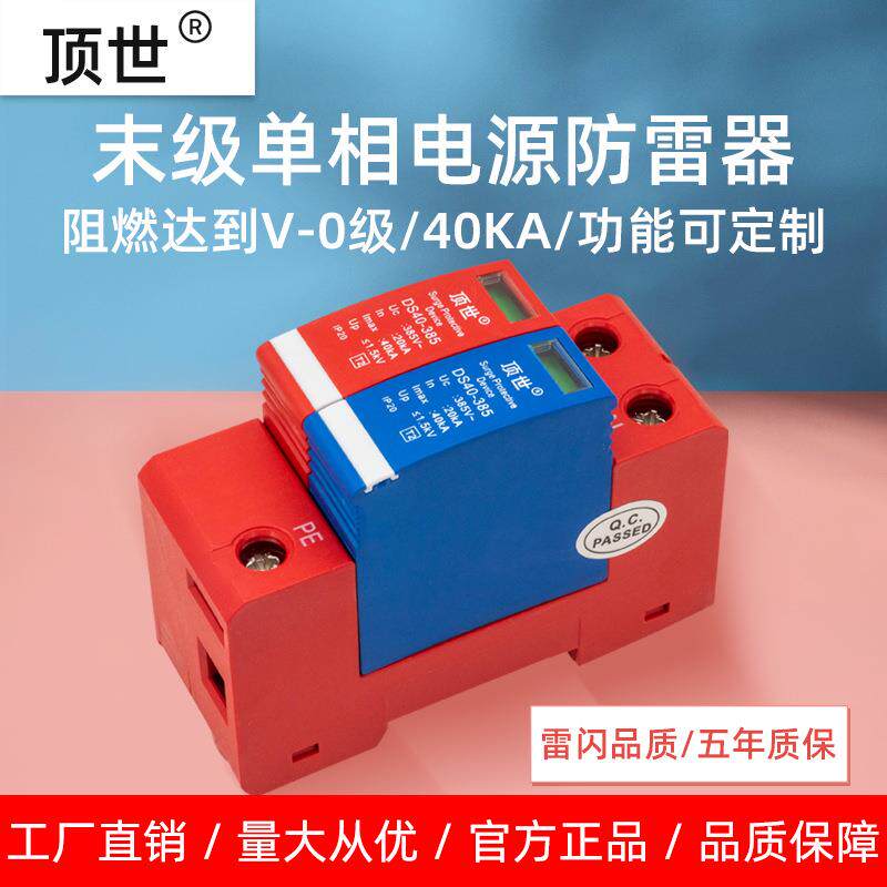 顶世浪涌保护器家用2P40KA末级单相电源防雷器电涌保护器避雷器