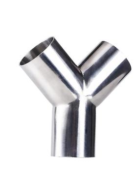 304不锈钢卫生级焊接Y型三通316L丫字三头斜三通镜面抛光