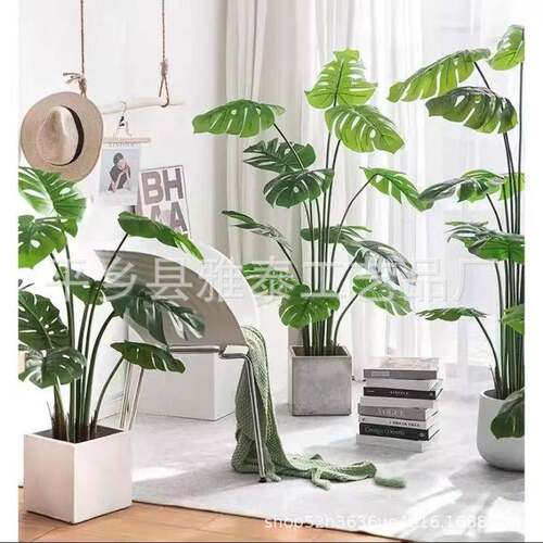 龟背叶竹仿真绿植仿生假植物盆栽摆件客厅室内落地装饰假树仿真树