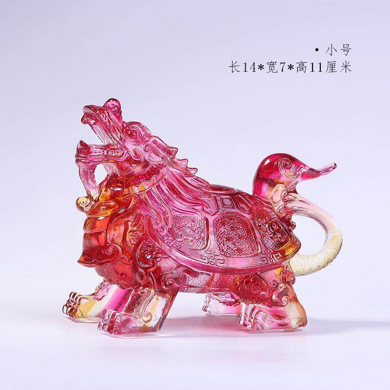 琉璃龙龟四神兽金钱龟摆件家居办公室招财工艺品书房玄关装饰摆设