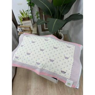 建斌中号纯棉纱布枕巾尺寸40×60学生枕皮一对装