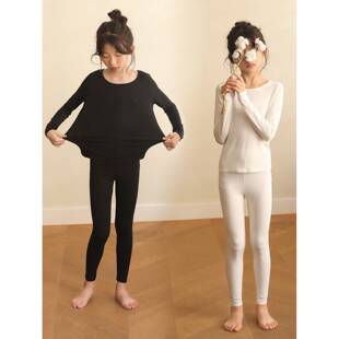 女童秋衣秋裤套装纯棉莫代尔中大儿童初中女孩家居服德绒保暖内衣